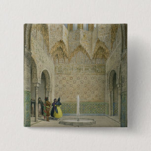 Bóton Quadrado 5.08cm O Salão do Abencerrages, o Alhambra, Granad