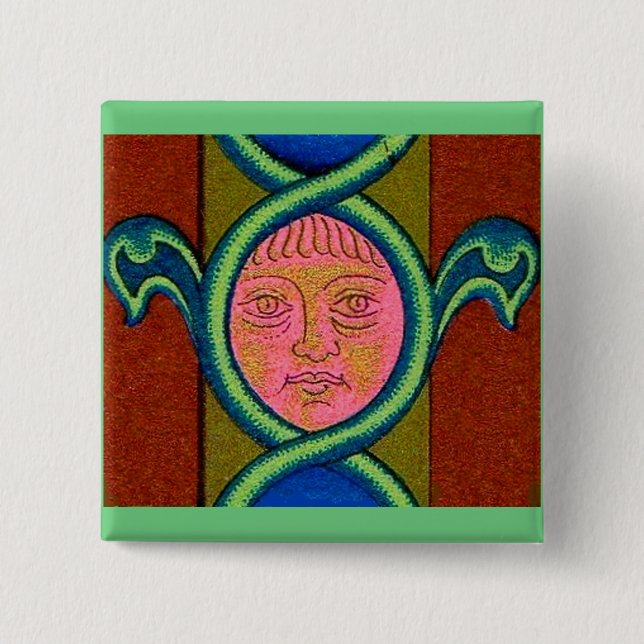 Bóton Quadrado 5.08cm O século 16 encontrou rosto (Frente)