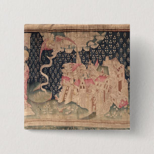 Bóton Quadrado 5.08cm O segundo anjo anuncia a queda de Babylon