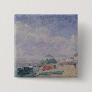 Bóton Quadrado 5.08cm O Seine em Bercy, 1885