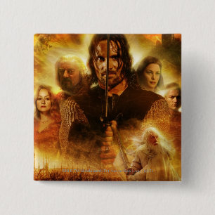 Bóton Quadrado 5.08cm O SENHOR DOS ANÉIS: ROTK Aragorn Movie Poster