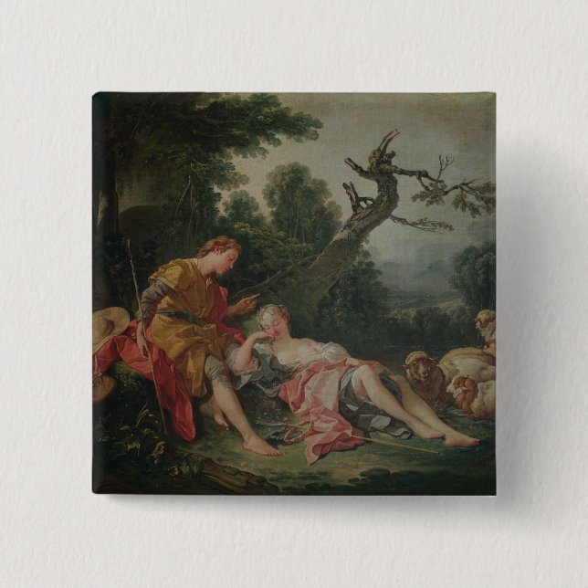 Bóton Quadrado 5.08cm O Shepherdess de sono (Frente)
