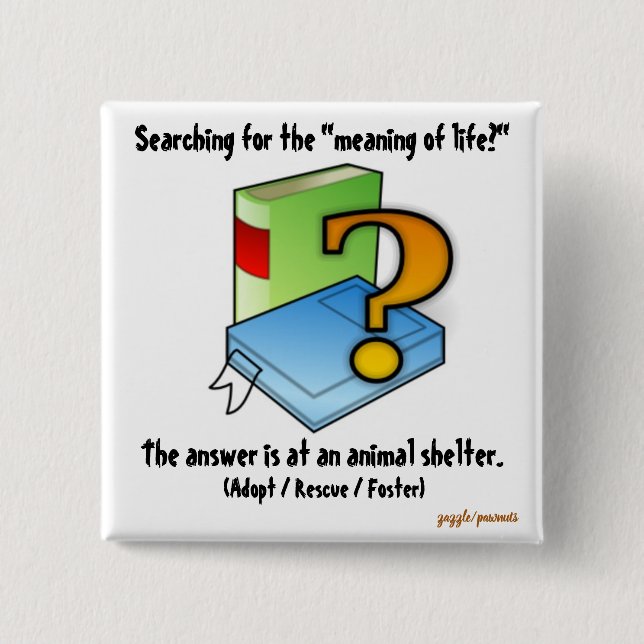 Bóton Quadrado 5.08cm O significado da vida (Frente)