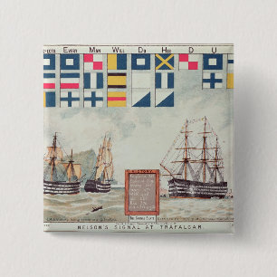 Bóton Quadrado 5.08cm O sinal de Nelson em Trafalgar