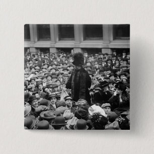 Bóton Quadrado 5.08cm O Suffragette bate a rua: 1910s adiantados