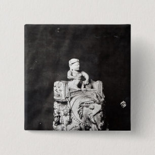 Bóton Quadrado 5.08cm O tabuleiro de xadrez de Charlemagne