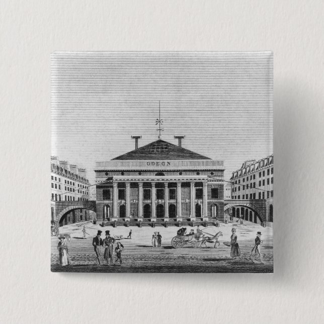 Bóton Quadrado 5.08cm O teatro de l'Odeon, 1830 (Frente)