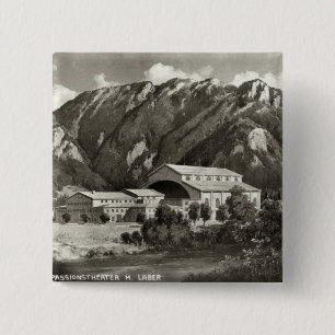 Bóton Quadrado 5.08cm O teatro em Oberammergau, 1930