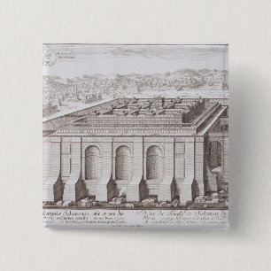 Bóton Quadrado 5.08cm O templo de Solomon, Jerusalem, 'de Entwurf ei