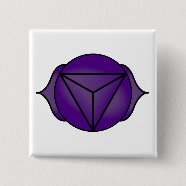 Bóton Quadrado 5.08cm O Terceiro Olho Chakra (Frente)