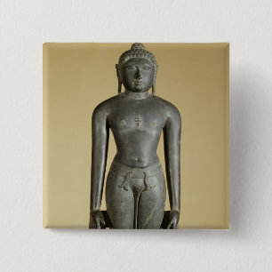 Bóton Quadrado 5.08cm O Tirthankara Jain, Parsvanatha, Rajasthan, Prat