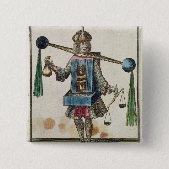 Bóton Quadrado 5.08cm O traje do Minter (Frente)