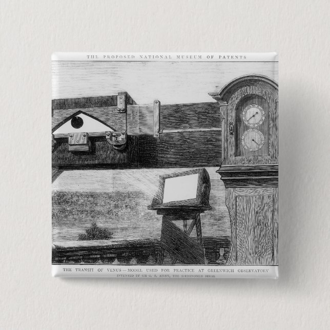 Bóton Quadrado 5.08cm O trânsito de Venus (Frente)