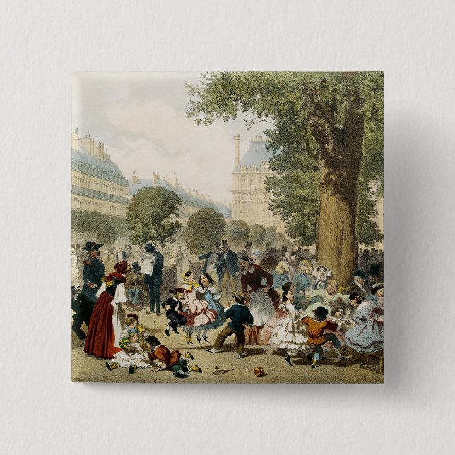 Bóton Quadrado 5.08cm O Tuileries, 1856 (Frente)
