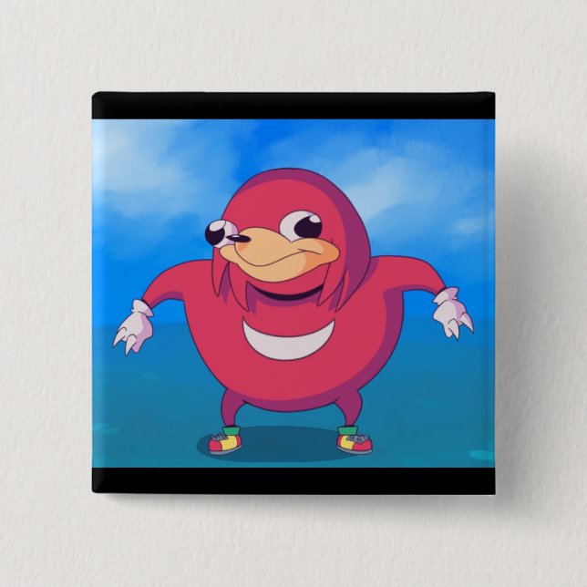 Bóton Quadrado 5.08cm O Ugandan Knuckles Meme (Frente)