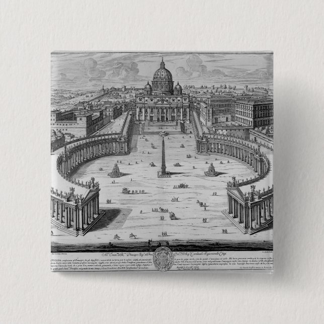 Bóton Quadrado 5.08cm O vaticano, Roma (Frente)