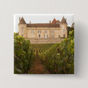 Bóton Quadrado 5.08cm O velho castelo medieval Chateau de Rully na Cote