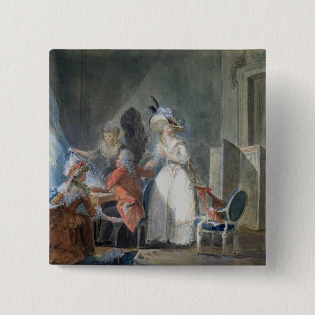 Bóton Quadrado 5.08cm O vendedor da forma (Frente)