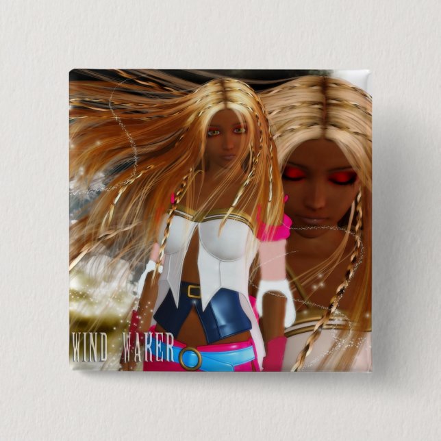 Bóton Quadrado 5.08cm O vento Waker: Substituição (Frente)