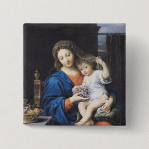 Bóton Quadrado 5.08cm O Virgin das uvas, 1640-50