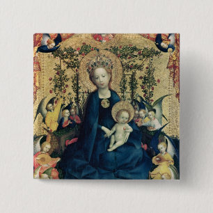 Bóton Quadrado 5.08cm O Virgin de Bush cor-de-rosa