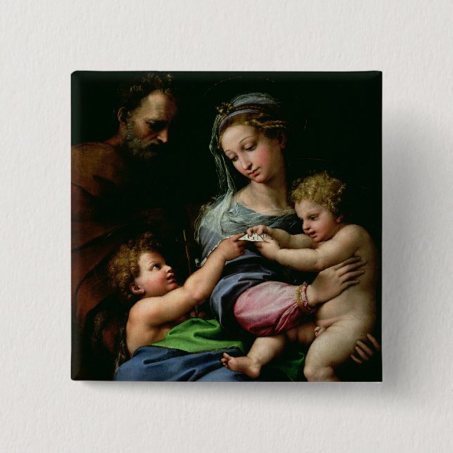 Bóton Quadrado 5.08cm O Virgin do rosa, c.1518 (Frente)