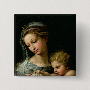 Bóton Quadrado 5.08cm O Virgin do rosa, c.1518
