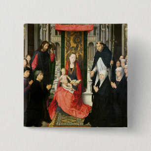 Bóton Quadrado 5.08cm O Virgin e a criança com St James & St Dominic