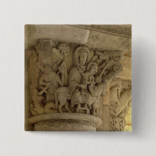 Bóton Quadrado 5.08cm O vôo em Egipto, alivio do capital de coluna de