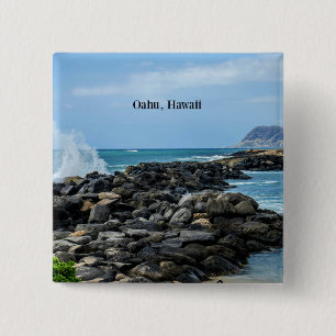 Bóton Quadrado 5.08cm Oahu, Havaí