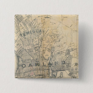 Bóton Quadrado 5.08cm Oakland, Berkeley, Alameda