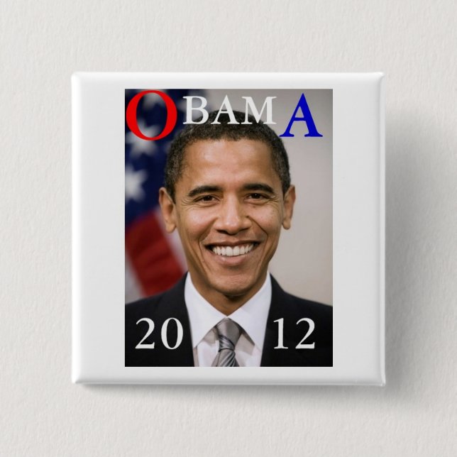 BÓTON QUADRADO 5.08CM OBAMA 2012 (Frente)