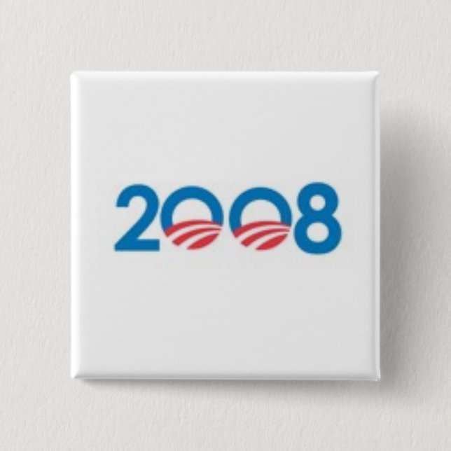 BÓTON QUADRADO 5.08CM OBAMA BIDEN '08 (Frente)