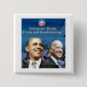 Bóton Quadrado 5.08cm Obama/botão quadrado de Biden