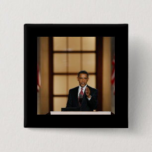 Bóton Quadrado 5.08cm Obama-Discurso