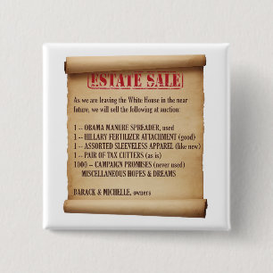 Bóton Quadrado 5.08cm Obama Estate Sale