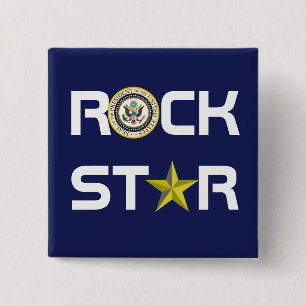 Bóton Quadrado 5.08cm Obama - estrela do rock