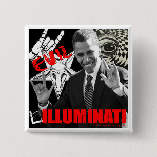 Bóton Quadrado 5.08cm Obama - Illuminati