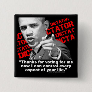 Bóton Quadrado 5.08cm Obama o ditador