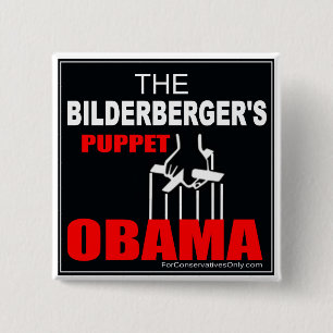 Bóton Quadrado 5.08cm Obama - o fantoche do Bilderberger