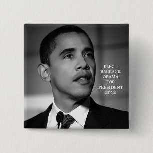 BÓTON QUADRADO 5.08CM OBAMA PARA O PRESIDENTE 2012 BOTÃO