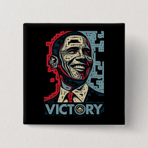Bóton Quadrado 5.08cm Obama Victory