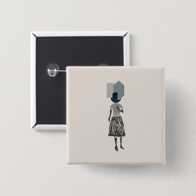 Bóton Quadrado 5.08cm objet_14_une femme_1 (Frente & Verso)