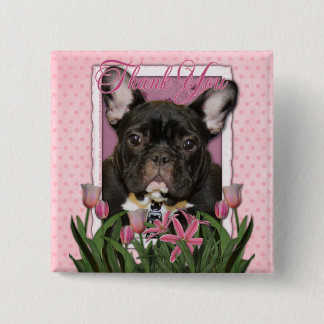 Bóton Quadrado 5.08cm Obrigado - buldogue francês - cerceta