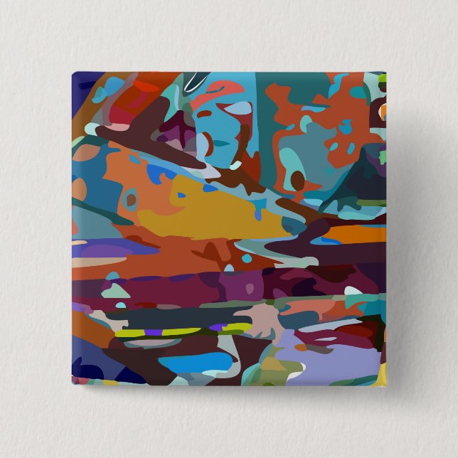 Bóton Quadrado 5.08cm 'obscurity theory' : 2" Square Button (Frente)