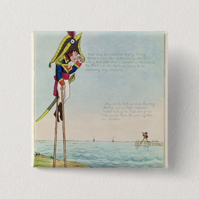 Bóton Quadrado 5.08cm Observações em cima dos Stilts (Frente)