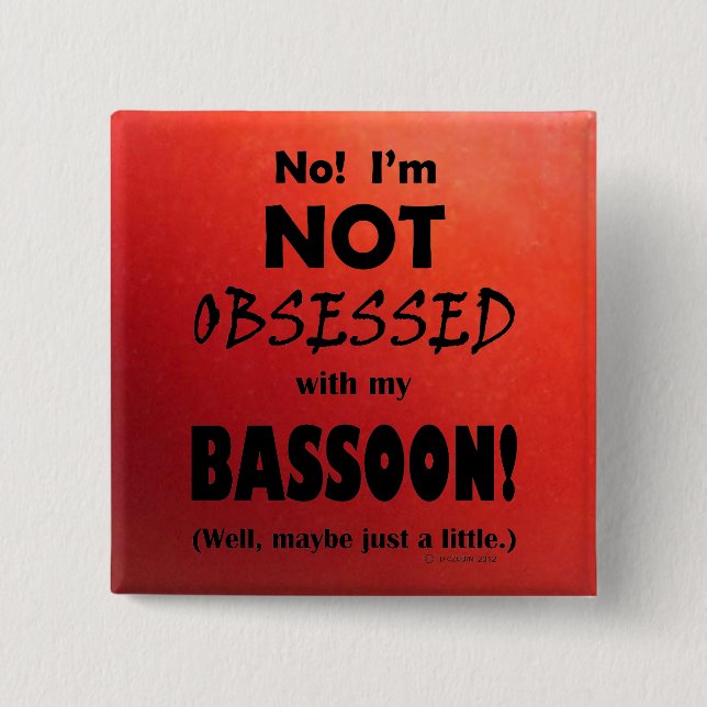 Bóton Quadrado 5.08cm Obsessão Bassoon (Frente)