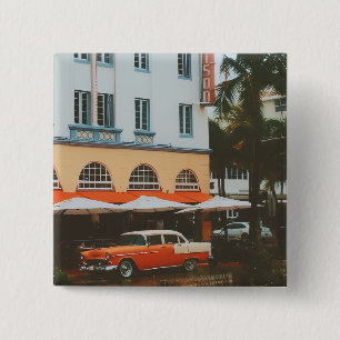 Bóton Quadrado 5.08cm Ocean Drive, South Beach, Miami