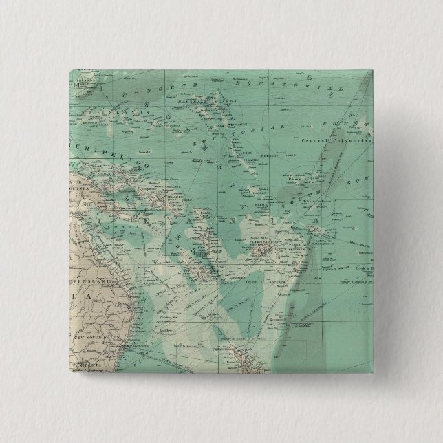 Bóton Quadrado 5.08cm Oceano Pacífico Sul (Frente)