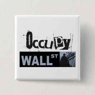 Bóton Quadrado 5.08cm Ocupe o botão de Wall Street
